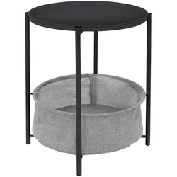 ML-DESIGN Beistelltisch Couchtisch mit Stoffkorb - Ablagetisch in Anthrazit, bietet praktischen Stauraum mit abnehmbarem Tablett – ideal für jedes Wohnzimmer oder Schlafzimmer.