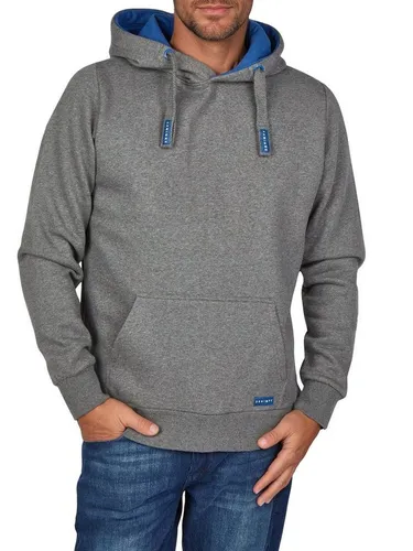 DENIMFY Hoodie Herren Regular Fit DFBenno - Stylischer Kapuzenpullover in Grau - Kapuzenpullover für Herren im Regular Fit mit modischem Logo-Stick. Aus hochwertigem Baumwoll-Mischgewebe, pflegeleicht und ideal für jede Jahreszeit.