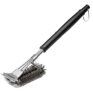 Grillfürst Grillbürste 19-045, für Edelstahlrost, mit Edelstahlborsten und Schaber