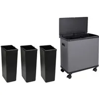 SVITA SR3X18 Sensor-Mülleimer 54L – Hygienisches Mülltrennsystem mit 3 Fächern - Entdecken Sie den SVITA SR3X18 Sensormülleimer mit 3 Fächern für müheloses Mülltrennen. Der automatische Deckel öffnet berührungslos, ideal für hygienische Küchenarbeit. Kompakt und mobil mit Rollen für flexiblen Einsatz.