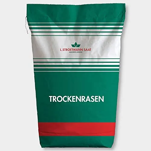 Stroetmann Rasensamen für Trockenrasen 10 kg - Rasensamen für trockene Standorte, ideal für sandige Böden. Die Mischung aus tiefwurzelnden Arten sorgt für einen widerstandsfähigen Rasen, der weniger Wasser benötigt.
