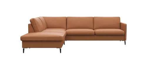 FLEXLUX Ecksofa Fiore, L-Form, schmale Armlehnen, Kaltschaum, Füße Alu+schwarz