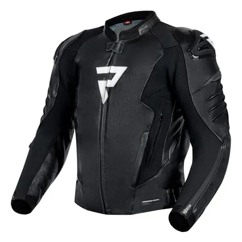 Rebelhorn Veloce Jacke Schwarz 52 - Sportliche Lederjacke für Motorradfahrer - Funktionsjacke aus Rindsleder mit umfangreichem Belüftungssystem und Sicherheitsprotektoren, ideal für Sport-Touring und optimalen Tragekomfort.