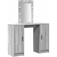 vidaXL Schminktisch mit Speicher Grau 102 x 33 x 135 cm