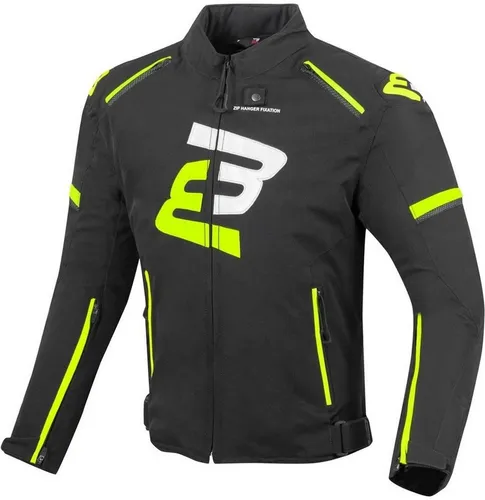 Bogotto Sparrow Wasserdichte Motorrad Textiljacke, schwarz-gelb, Größe XL - Motorradjacke aus robustem Polyester mit atmungsaktivem Netzfutter und wasserdichter Membran, ideal für sicheres Fahren bei jedem Wetter.