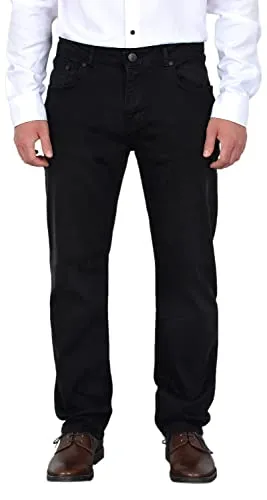 ADAM Herren Regular Jeans Schwarz - Premium Stretch Jeans mit geradem Schnitt - Diese klassische 5-Pocket-Jeans für Herren überzeugt durch ihren hohen Tragekomfort und die perfekte Passform. Ideal für Alltag und Freizeit, mit hochwertigem Stretchmaterial für optimale Bewegungsfreiheit.