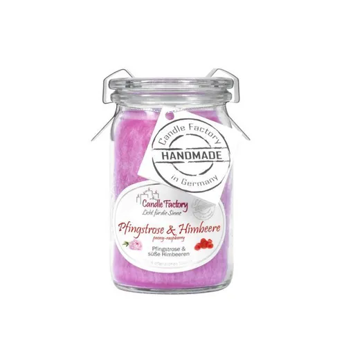 Candle Factory Baby-Jumbo Duftkerze im Weckglas, Pfingstrose-Himbeere, 308-135