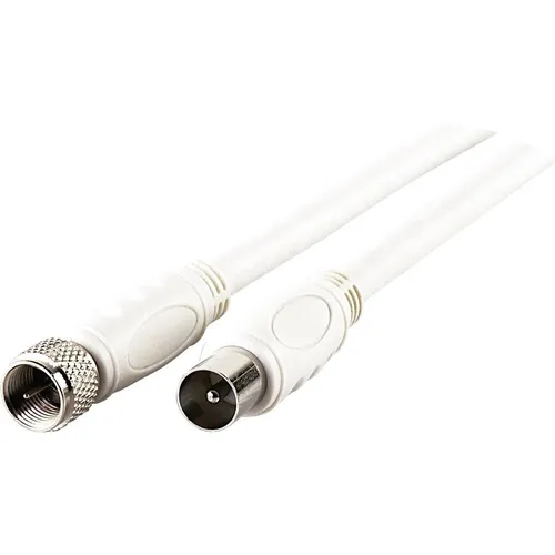 Schwaiger SAT/Antennen Adapterkabel 90 dB 5m weiß F-Stecker an IEC-Stecker