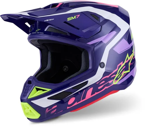 Alpinestars S-M7 Deed - Offroad Motorrad Crosshelm M violett-pink - Leichter und belüfteter Endurohelm für Offroad- und Onroad-Aktivitäten. Mit antiallergischem Innenfutter und Aufbewahrungstasche – ideal für unvergessliche Abenteuer!