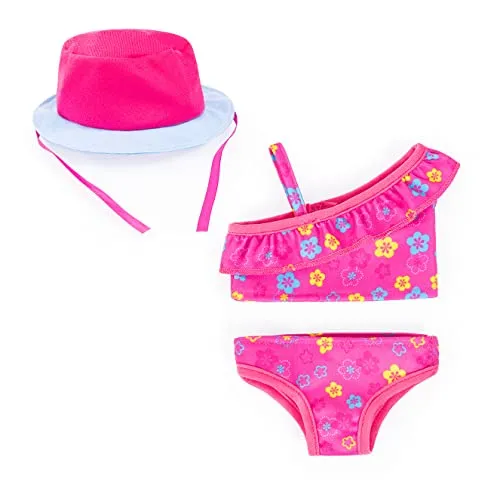Bayer Puppenkleidung Bikini 38-42 cm - Set, 3-tlg in Blau und Rosa, ideal für Puppen und geeignet ab 3 Jahren