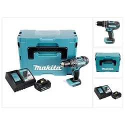 Makita DHP 482 RG1J Schlagbohrschrauber 18 V - Leistungsstarker Akkuschrauber mit 62 Nm Drehmoment, inkl. 6 Ah Akku und Ladegerät, ideal für anspruchsvolle Heimwerkerprojekte.