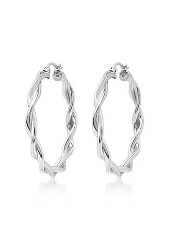 Elli Paar Creolen im Twisted Look aus 925 Sterling Silber - Moderne Creolen aus feinstem 925er Sterlingsilber, ideal für schicke und coole Kombinationen – der perfekte Ohrschmuck für jeden Tag.