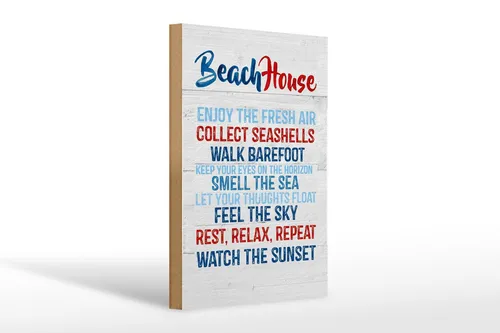 Holzschild Spruch 20x30 cm Beach House Deko Schild