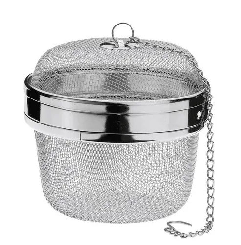 Küchenprofi Gewürzkugel 10.5cm - Vielseitiger Küchenhelfer - Küchenhelfer aus rostfreiem Edelstahl für aromatische Tees und Gewürze. Ideal zum Zubereiten von Glühwein, Punsch oder herzhaften Speisen – spülmaschinenfest und geschmacksneutral.