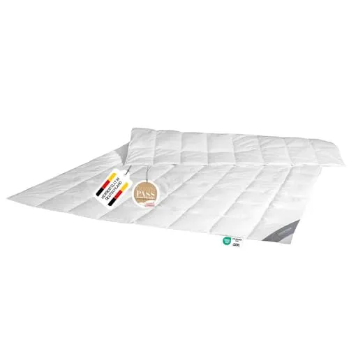 Spessarttraum Daunendecke 155x220 cm Sommer extra leicht | 100% Daunen | 300g Füllgewicht | Allergiker geeignet (Nomite) | Oeko-TEX | Made in Germany