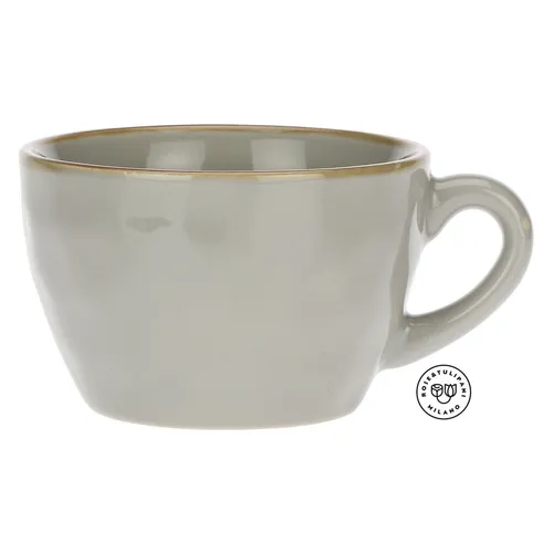 Tasse groß Kaffeetasse Becher Steingut Frühstückstasse Concerto Grau 420 ml
