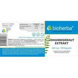 Johanniskraut Extrakt 260 mg 100 Kapseln PZN 17191352