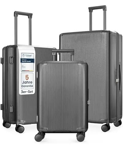 4FLY Premium Hartschalen-Reisekoffer Set 3-teilig (M/L/XL) mit TSA-Schloss