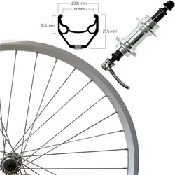 Roland Laufrad ZAC 2000 HR 26 Zoll 559-19 36 Loch FW7-SSP Alunabe silber