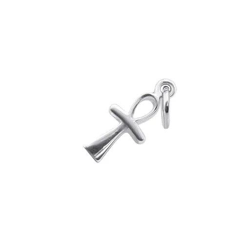 Silverly 925 Silber Kleiner Ankh Kreuz Anhänger für Halskette oder Bettelarmband | Ägyptische Charms aus Sterlingsilber für Ohrringe | Symbolischer Einzigartiger Wicca-Schmuck für Frauen
