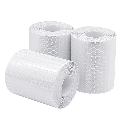 GIZGA Reflektorband 3 Rolle 5cm x 300cm Klebeband für Sicherheit Warnklebeband Sicherheit Markierung Band (Weiß)