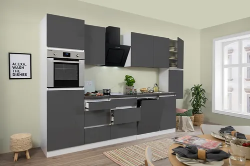 Respekta Küchenzeile Lorena 330 cm in grau von Respekta