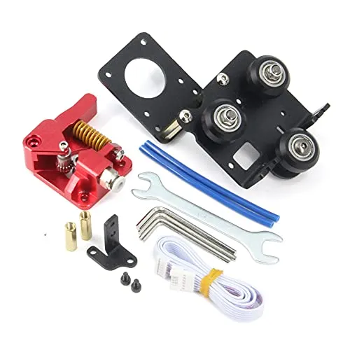 Befenybay Upgrade Direct Dual Gear Extruder Support Kit Easy Print Flexibles Filament für Creality Ender 3 V2 3D-Drucker (Platte + Dual Gear)
