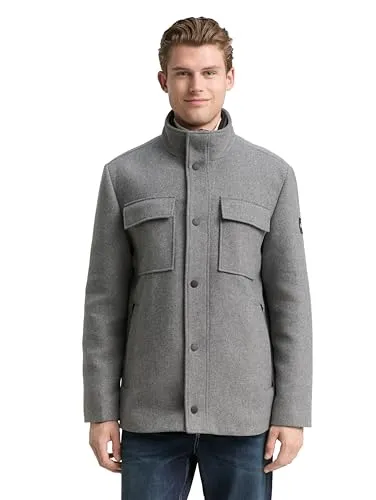 TOM TAILOR Herren 2-in-1 Wolljacke mit abnehmbarer Innenjacke - Funktionsjacke aus wärmendem Wollmix mit abnehmbarer Steppjacke, ideal für Herbst und Winter. Praktische Taschen bieten Platz für Essentials und der Regular Fit sorgt für optimalen Tragekomfort.