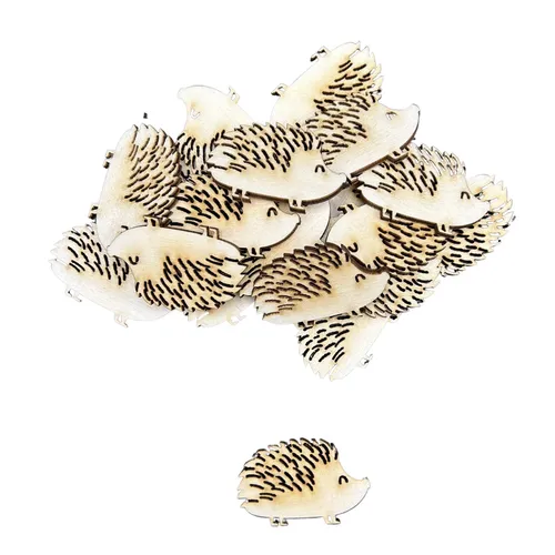 Stück Holz Igel Figuren – 4,5 x 2,6 cm – Lasergeschnittene Holztiere aus Sperrholz – Bastelmaterial für Herbst, DIY, Scrapbooking, Naturdeko 9