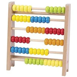 Goki Rechenschieber 58518, 60 Perlen, Rechenrahmen, aus Holz, mehrfarbig