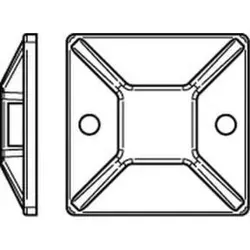 Befestigungssockel PA66 schwarz - 100 Stück - Kabelbinder-Befestigungssockel mit Spezialkleber, ideal für sichere und langlebige Anwendungen. Abmessung: 19 x 19 mm, max. B= 4,1 mm, 100 Stück pro Verpackung.