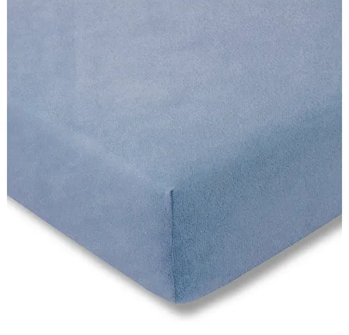 ESTELLA Spannbetttuch Samt-Velours | hellblau in blau von ESTELLA