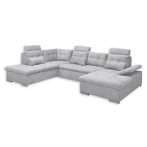ED Lifestyle Medan U Sofa 3-teilig - Braun, modern und multifunktional - Sofas: Das ED Lifestyle Medan Sofa vereint modernes Design mit Komfort, verstellbaren Kopfstützen und verwandelt sich nachts in eine bequeme Schlafstätte.