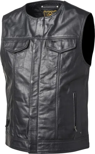 Roland Sands Design Motorrad-Weste Lewis Vest 74 - Stylische Herrenweste aus strapazierfähigem Nylon und Baumwolle, ideal für Motorradfahrer und Freizeit, in schwarzer Farbe und Größe 4XL.