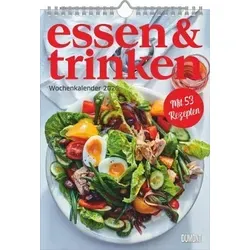 essen+trinken - Kalender 2026 - Wandkalender für 2026 mit 12 Monatsansichten, spiralgebunden und im praktischen Format von 21 x 30 cm. Ideal für Kochliebhaber, um inspirierende Rezepte und Tipps zu entdecken.