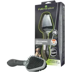 FURminator Doppelseitige Bürste für Hunde - Sonstiger Hundebedarf mit zwei Bürstenseiten für effektives Kämmen und Pflege von kurzen und seidigen Hundehäuten.