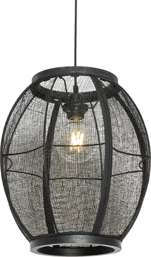 QAZQA Orientalische Hängelampe Schwarz 35 cm - Rob - Elegante Hängelampe mit orientalischem Flair, ideal für Esszimmer, Flur oder Wohnzimmer. Aus hochwertigen Materialien gefertigt und mit einer E27-Fassung für individuelle Lichtgestaltung.