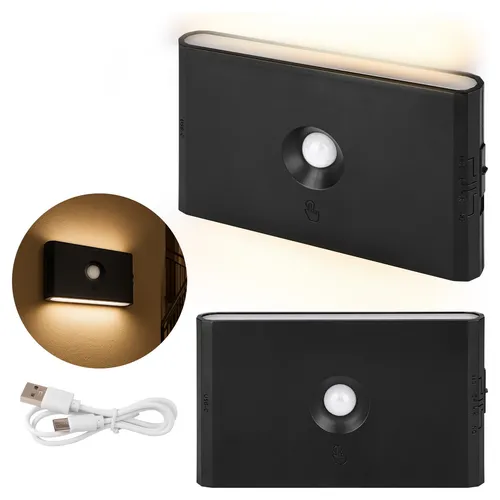 LED Wandleuchte mit PIR Bewegungsmelder 3CCT Akku USB-C dimmbar 170 lm MasterLED