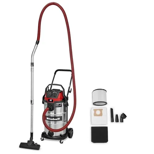 Einhell TE-VC 4090 SACL Nass-Trockensauger - Nass- & Trockensauger mit stufenlos einstellbarer Saugleistung, automatischer Steckdose für Elektrowerkzeuge und 9 Meter Aktionsradius – ideal für anspruchsvolle Reinigungsaufgaben.