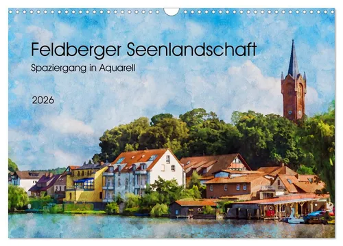 Kerstin Waurick | Feldberger Seenlandschaft - Aquarell Kalender 2025 - Kalender mit 14 Seiten, zeigt die Schönheit der Feldberger Seenlandschaft in Aquarell, ideal für Kunstliebhaber und Reisefans.