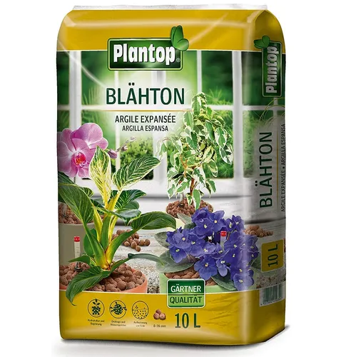PLANTOP Blähton Drainageschicht Hydrokultur Ton-Basis, 10 Ltr