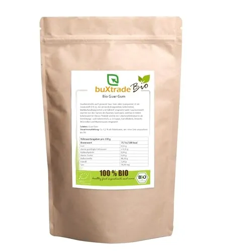 | Bio Guar Gum | Guarkernmehl | E412 | glutenfrei | vegan | pflanzlich | Buxtrade | Geliermittel 250 g