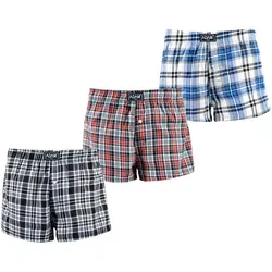 ADAM JEANS Webboxer Gewebte Boxershorts American Unterhosen Herren Boxershorts Kariert (3-St., 3er Set, 6er Set, 12er Set) Web Boxershorts Herren lockere Boxershorts Herren weit Männer Boxer blau XL