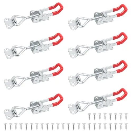 EXLECO 8Pcs Spannverschluss Eckbefestigung Schnappverschluss Kistenverschluss 100kg Hebel Verschluss Türriegel Eckverschluss knebelverschluss Schnellverschluss Kniehebelspanner Hebelspanner Kapazität