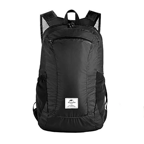 Naturehike Ultra Leichtes Packbar Wasserdicht Wandern Daypack, Kleiner Rucksack Dauerhaf(Schwarz 18l) t Handliche Faltbare Perfekt für Klettern Camping Rucksack Radfahren