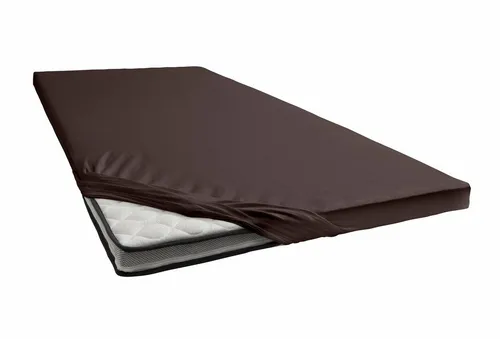 Janine Topper-Spannbetttuch Dunkelbraun 200x200 cm - Bettlaken aus hautfreundlichem Jersey-Textil, besonders dehnbar und bügelfrei – ideal für Allergiker und für jede Jahreszeit geeignet.