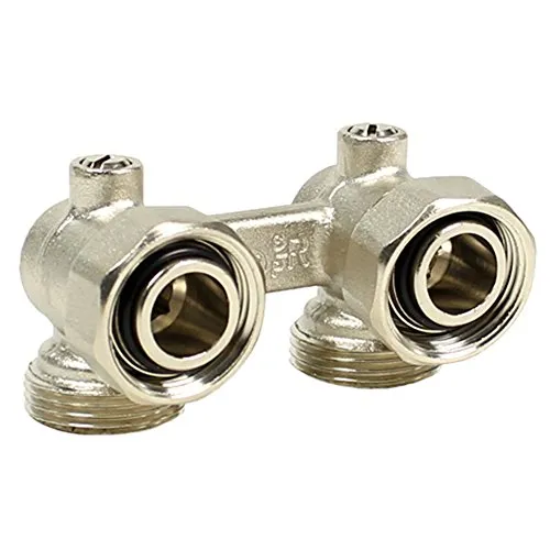 Doppel-Hahnblock Winkelform mit EK (Eurokonusanschluss), [3/4