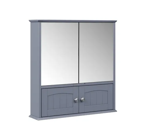 Vicco Badezimmerspiegelschrank Bianco, Grau, 56 x 58 cm