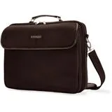 Kensington Laptoptasche SP30 Clamshell, schwarz - TASCHEN & COVER – Strapazierfähige Laptoptasche aus Nylon für Laptops bis 15,6 Zoll mit Trolleybefestigung und abnehmbarem Schultergurt für bequemes Reisen.