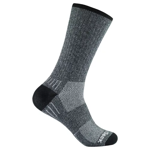 Wrightsock Adventure Crew Socke (Größe 37.5, schwarz) - Sportsocken mit doppelseitiger Frottee-Polsterung für maximalen Komfort und Schutz beim Wandern.